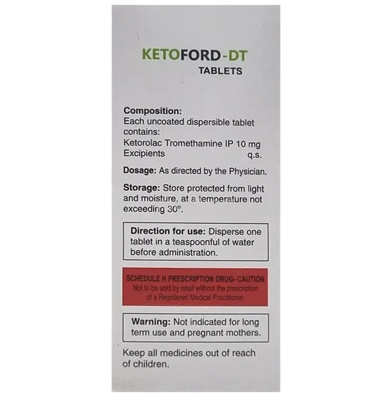 ketoford dt tablet 10's